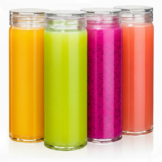 All About Juicing vue frontale qui montre design transparent pratique