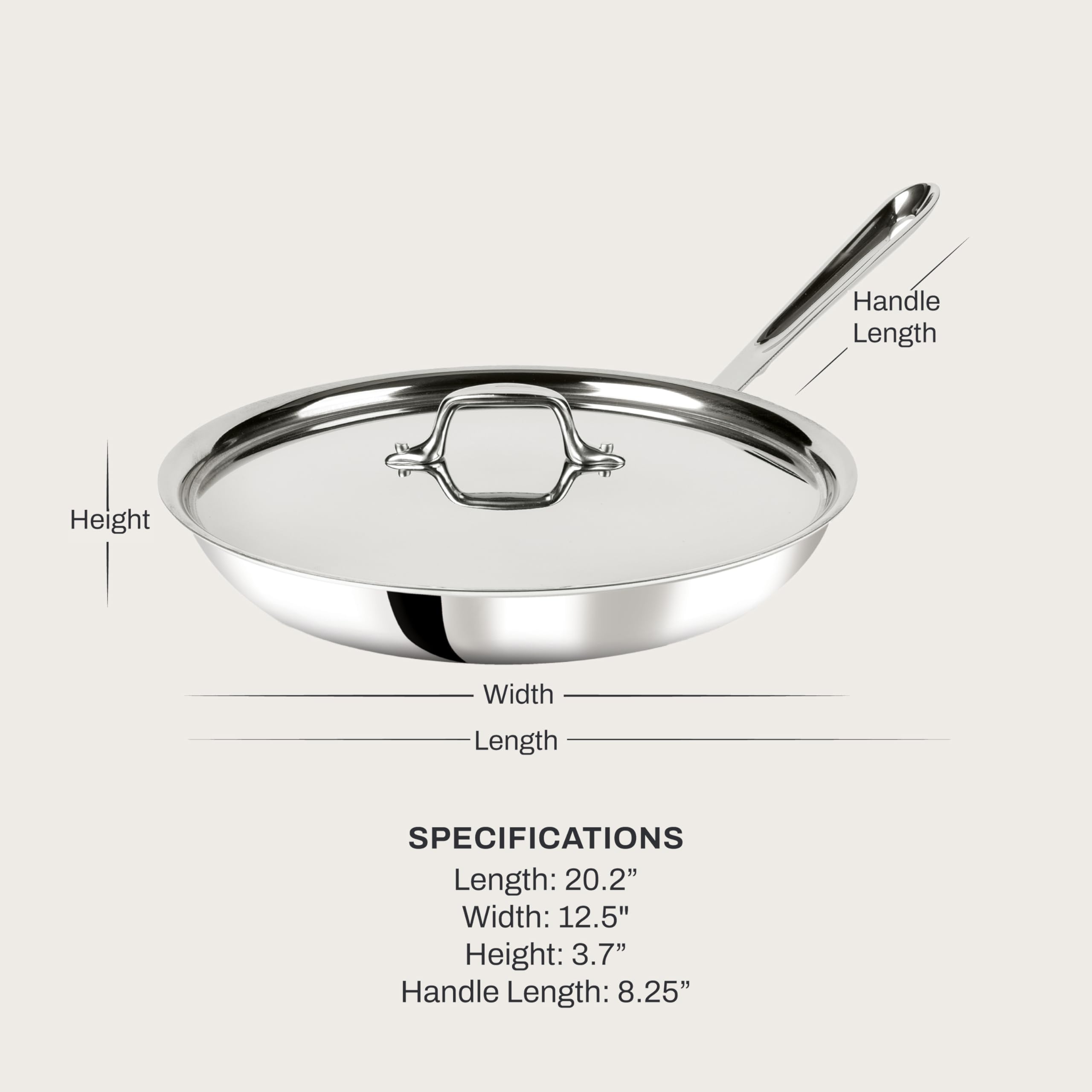 All‑Clad couvercle ajusté en inox retenant la chaleur et l'humidité pour mijoter
