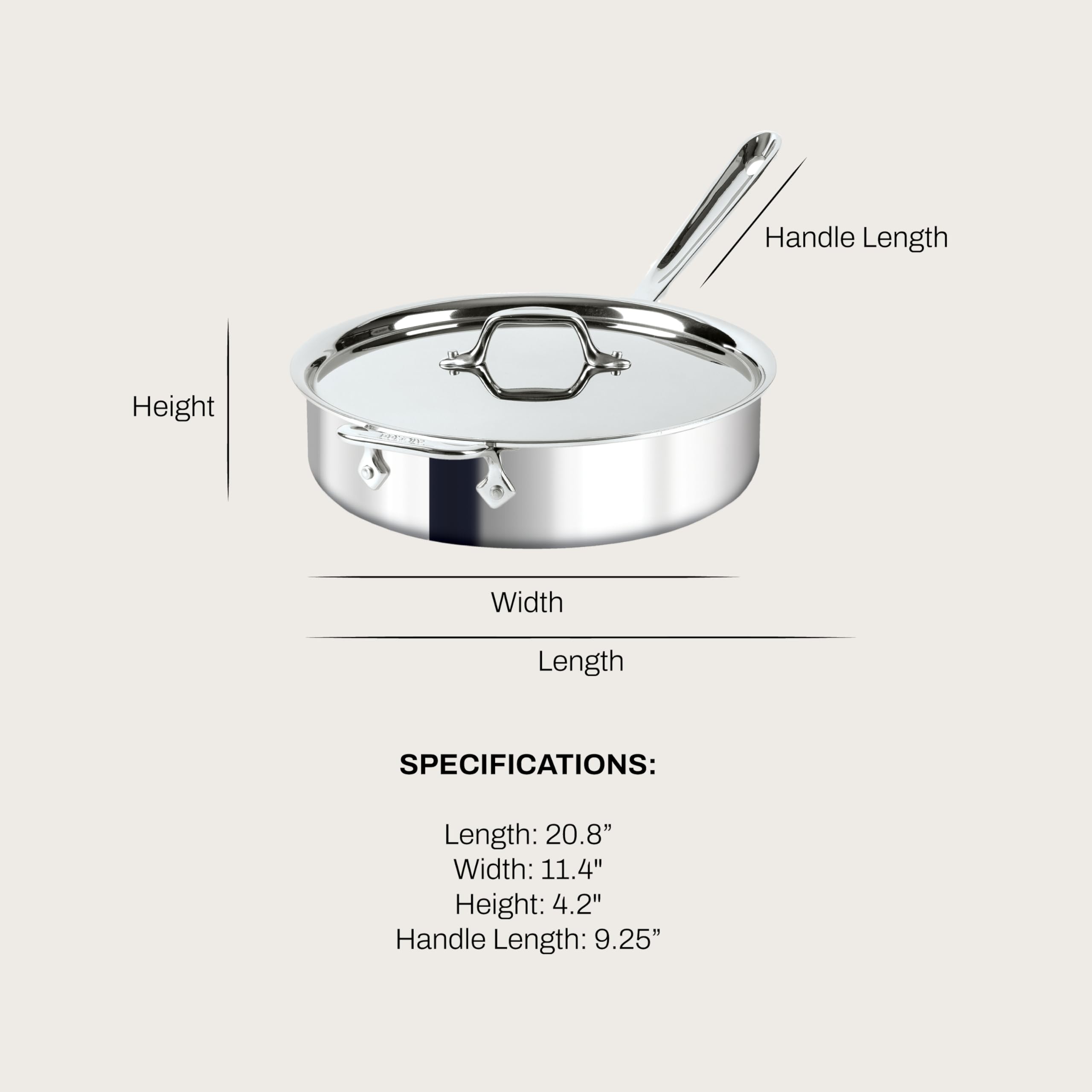 All‑Clad sauteuse D3 avec couvercle posé, illustrant la conservation de l'humidité