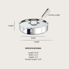 All‑Clad sauteuse D3 avec couvercle posé, illustrant la conservation de l'humidité