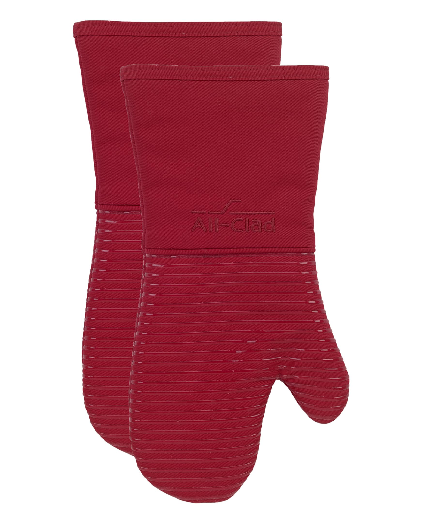 All-Clad packaging avant montrant le lot de deux gants avec protection visible
