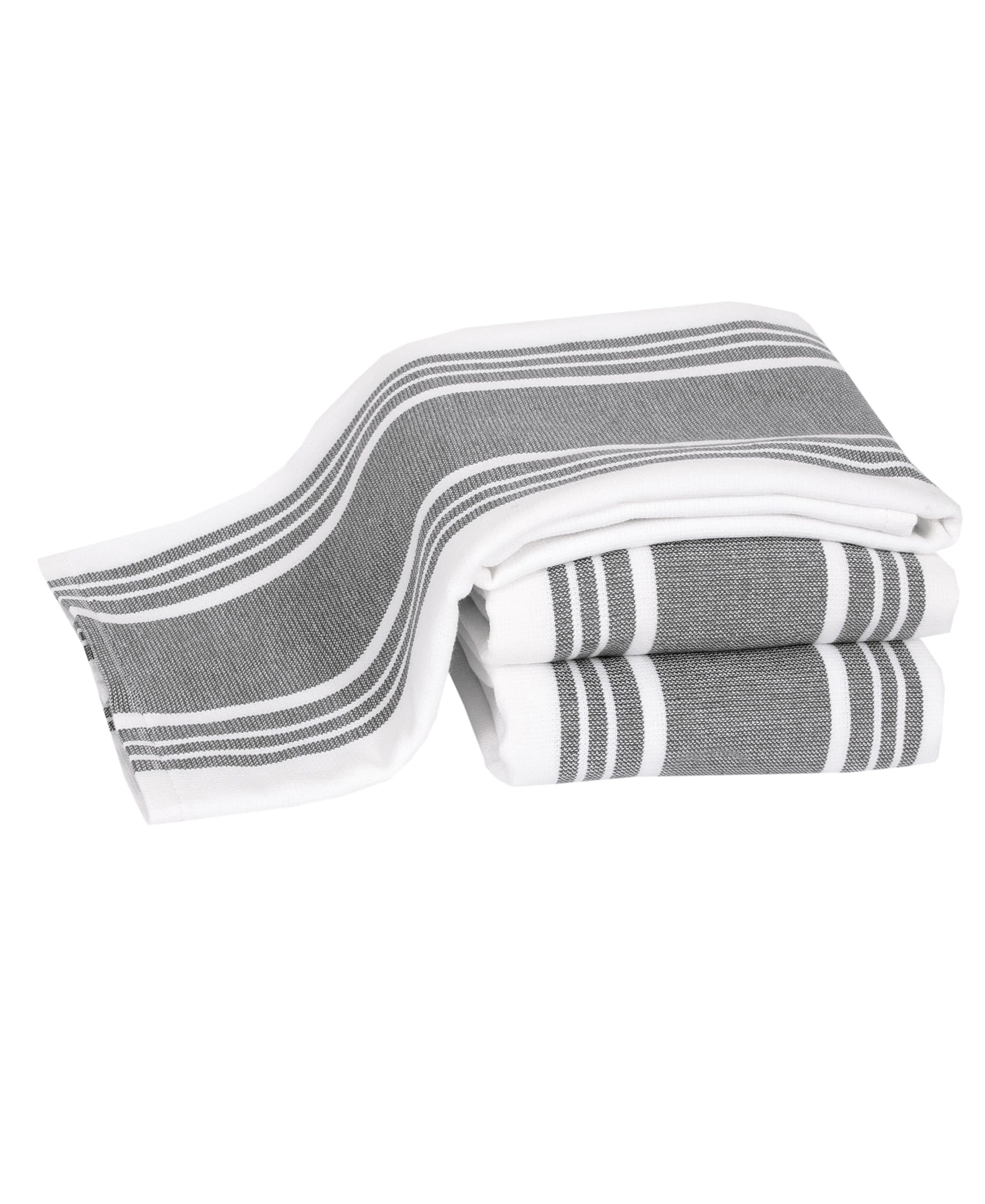 All-Clad torchon face tissée pewter, finition sans peluches pour un séchage parfait