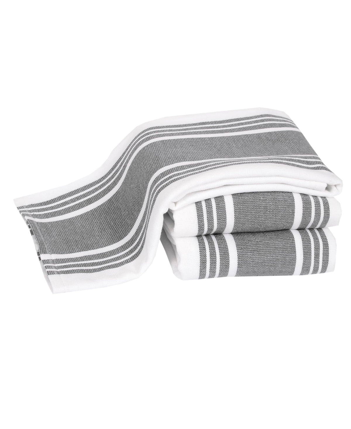 All-Clad torchon face tissée pewter, finition sans peluches pour un séchage parfait
