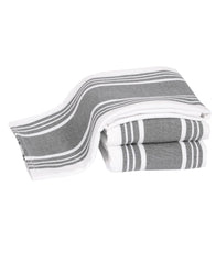 All-Clad torchon face tissée pewter, finition sans peluches pour un séchage parfait