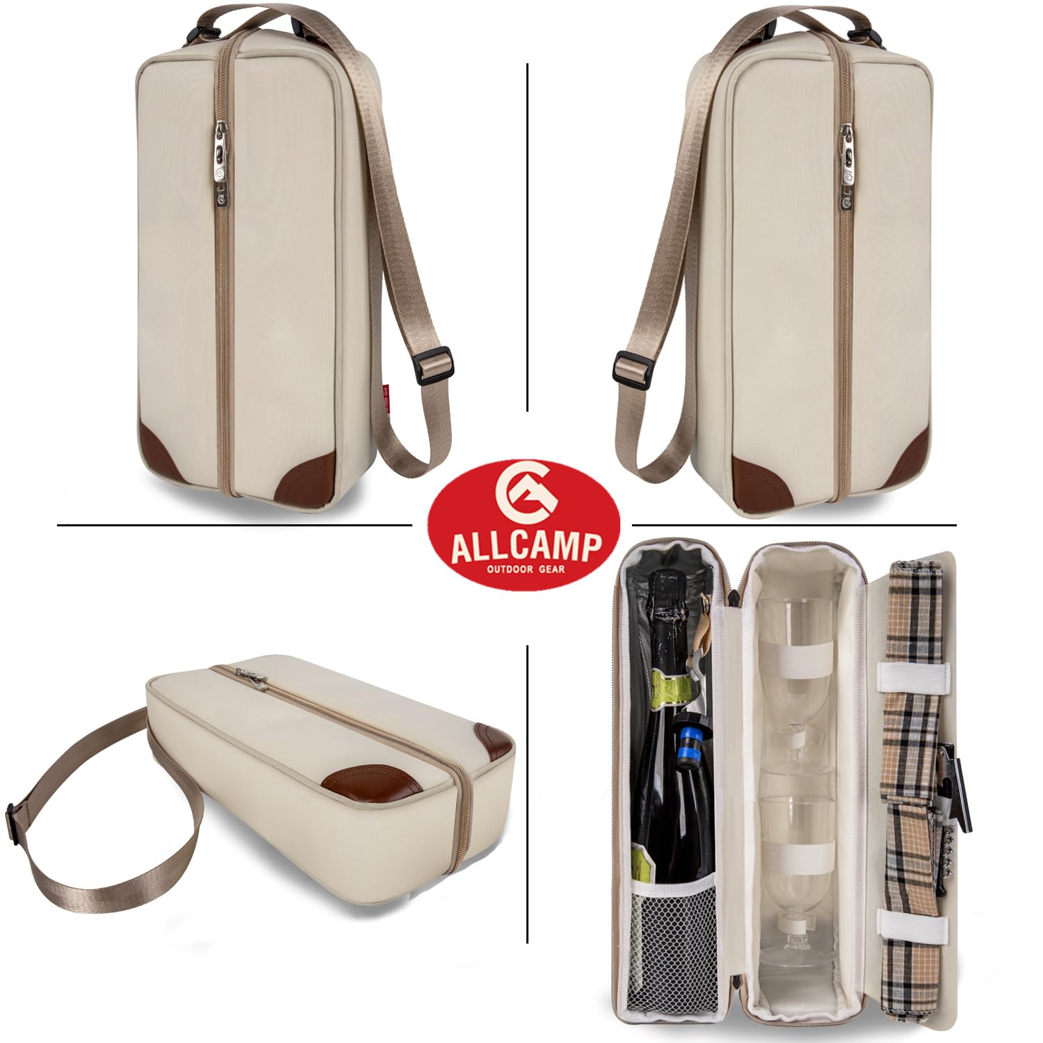 ALLCAMP accessoires inclus verres et tire-bouchon pour trinquer facilement