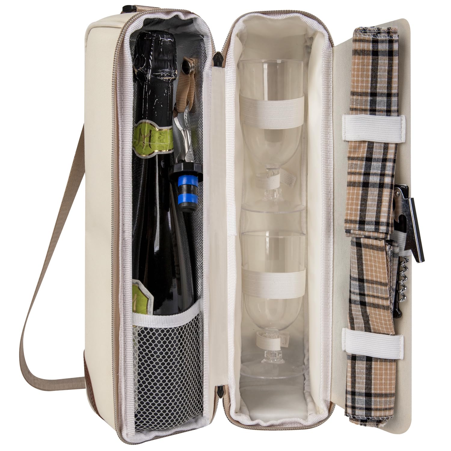 ALLCAMP sac à vin face crème élégant et portable pour sorties