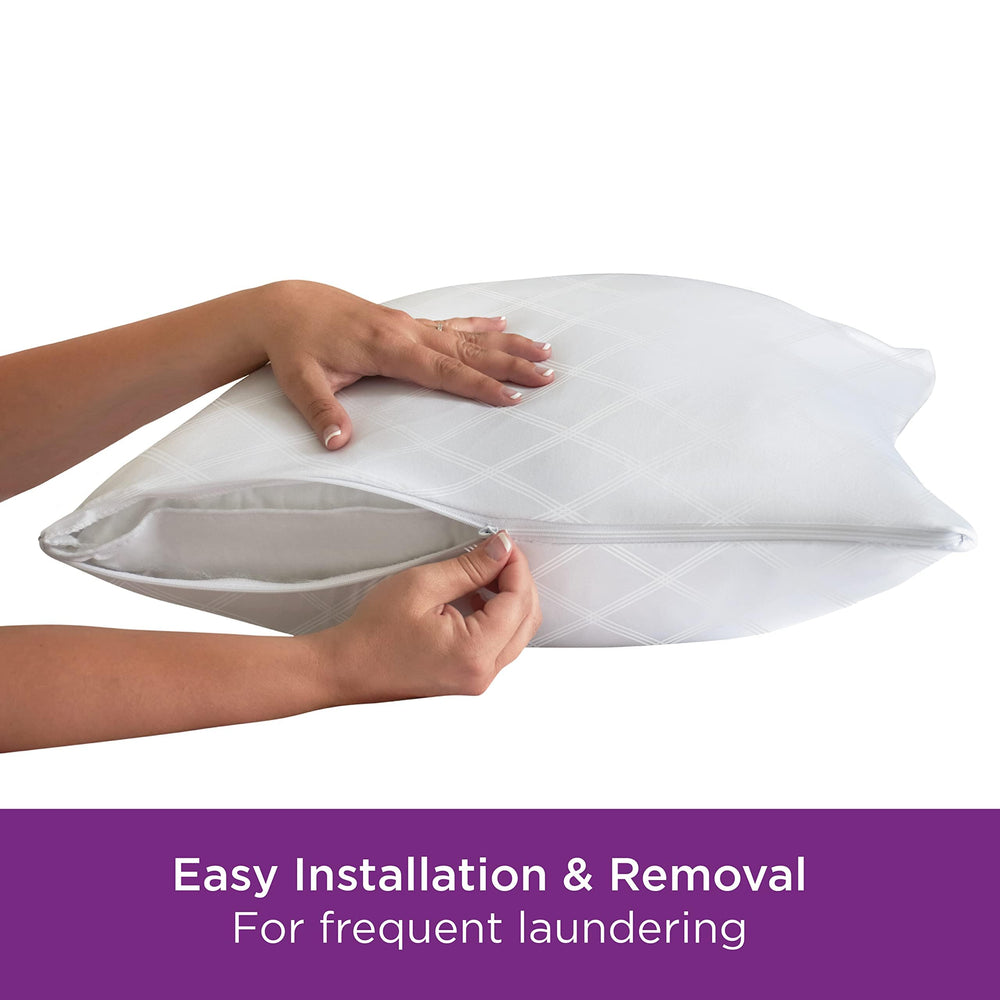 Aller-Ease gros plan tissu montrant tissage serré pour barrières allergènes