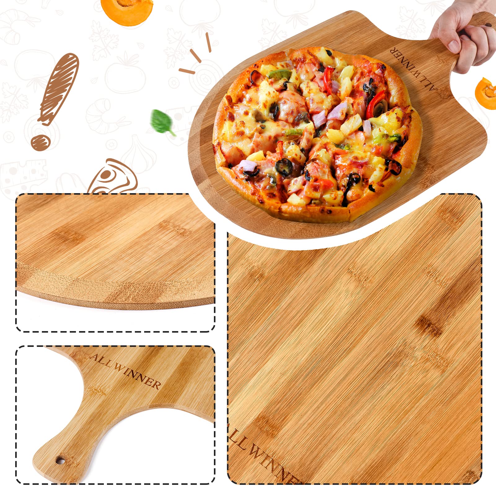 ALLWINNER pelle utilisée comme planche à découper pour pizza et service