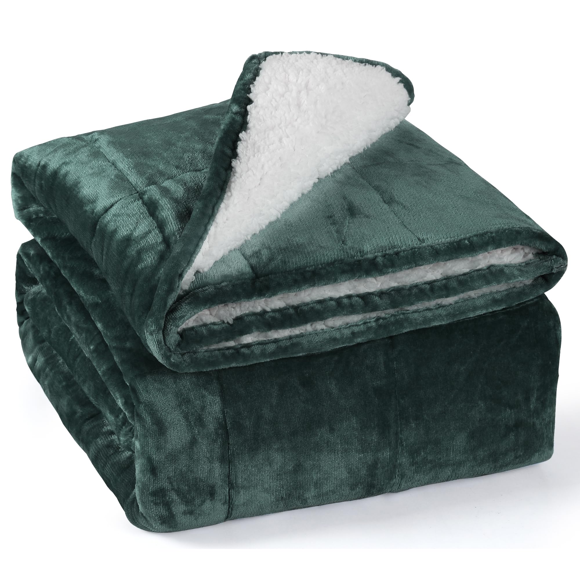 Alomidds couverture Queen face avant montrant le vert forêt et la coupe, confort immédiat