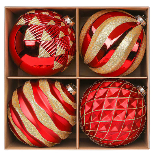 Alupssuc boule rouge et or vue de face pour impact festif