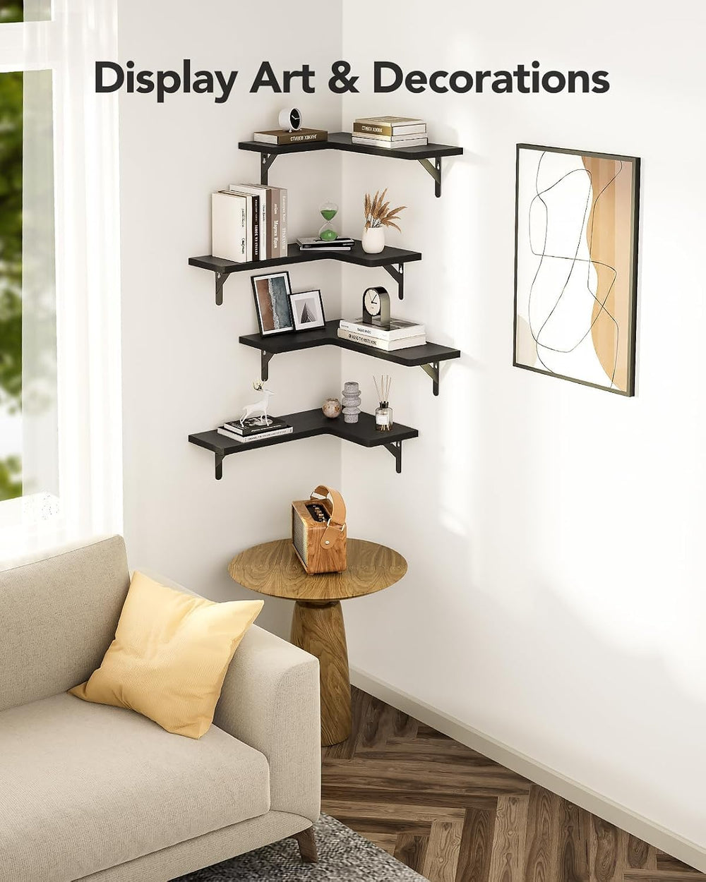 AMADA HOMEFURNISHING étagère d'angle avec plantes apporte touche verte