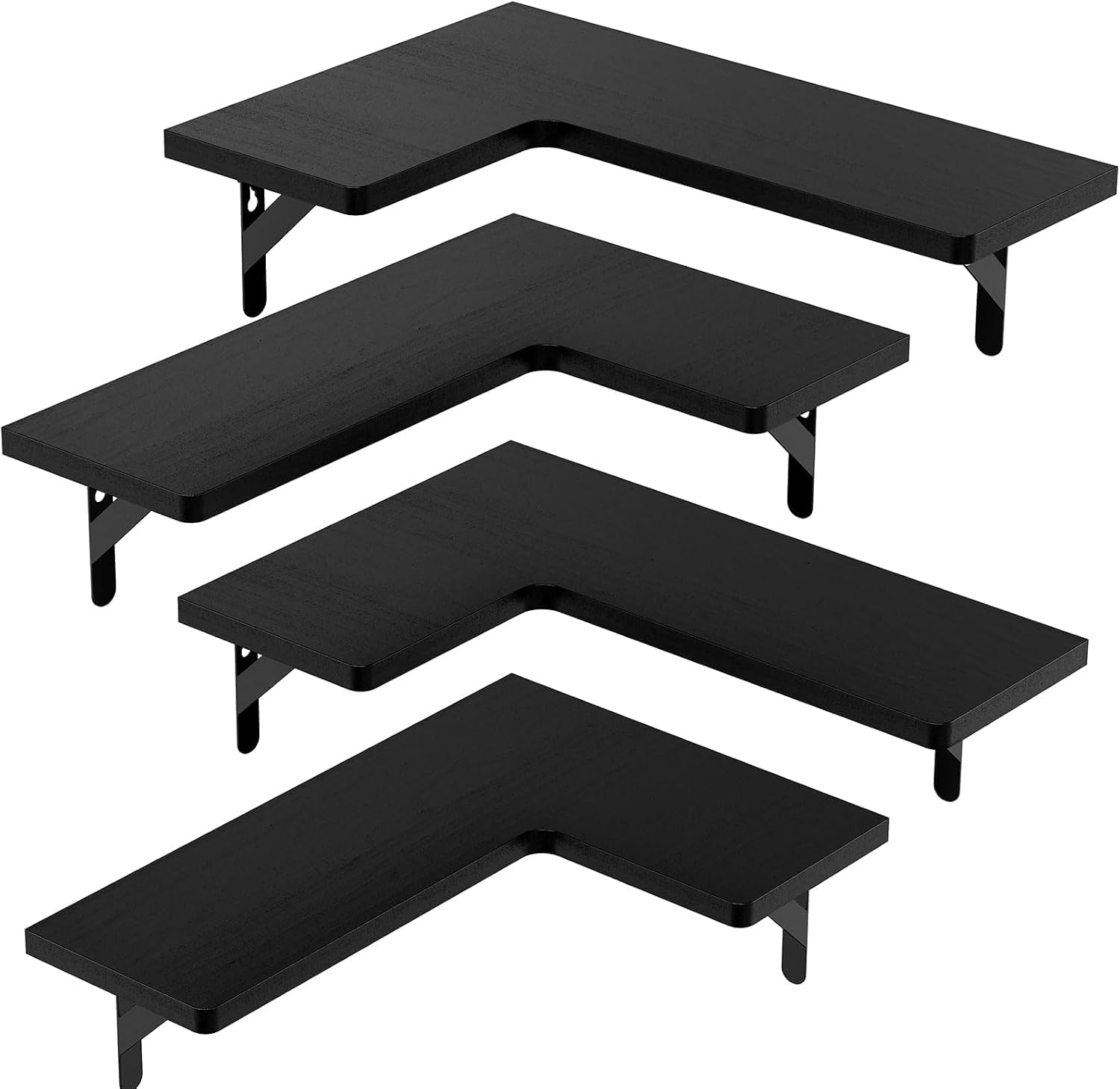 AMADA HOMEFURNISHING lot de 4 étagères d'angle présente ensemble coordonné