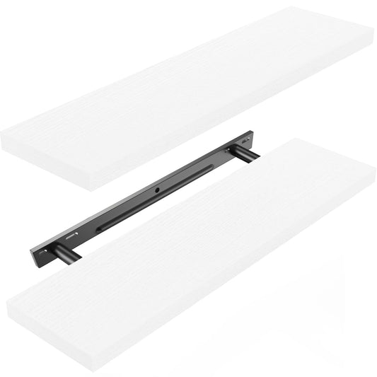 AMADA HOMEFURNISHING étagère flottante blanche vue de face bénéfice rangement élégant