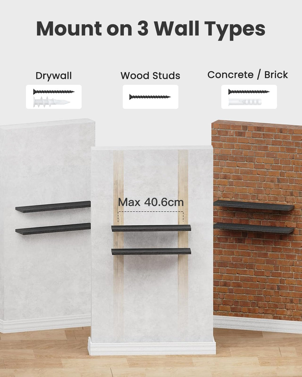 AMADA HOMEFURNISHING kit d'installation et fixations incluses pour montage simple