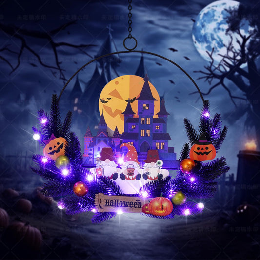 amadecohome couronne d'Halloween sur porte pour accueil festif