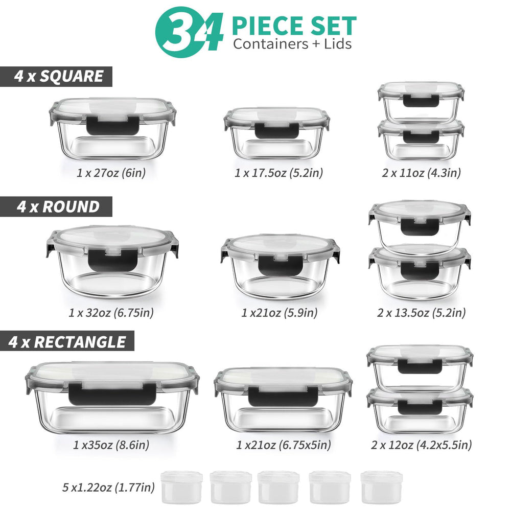 AMALEKO assortiment de tailles différentes pour stocker tous types d'aliments