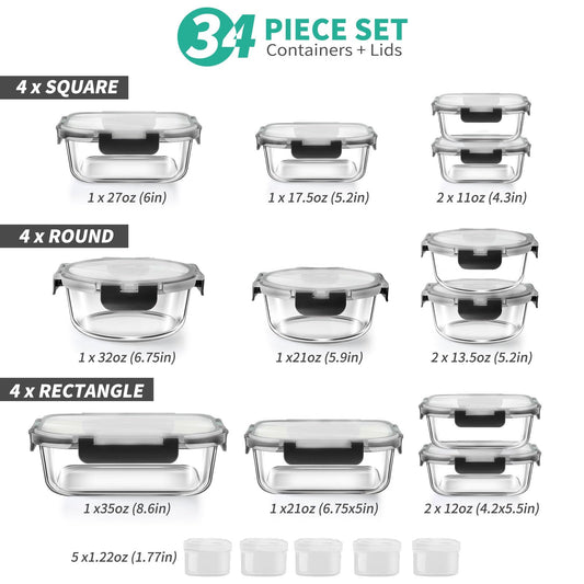 AMALEKO assortiment de tailles différentes pour stocker tous types d'aliments