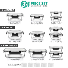 AMALEKO assortiment de tailles différentes pour stocker tous types d'aliments