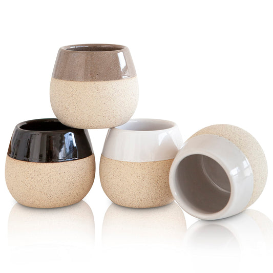 Amarcado tasse espresso ensemble face montrant design moderne et bénéfice esthétique