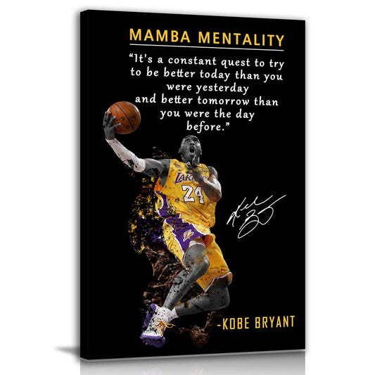 AMART SUN toile face recto montrant citation Mamba Mentality et impact visuel