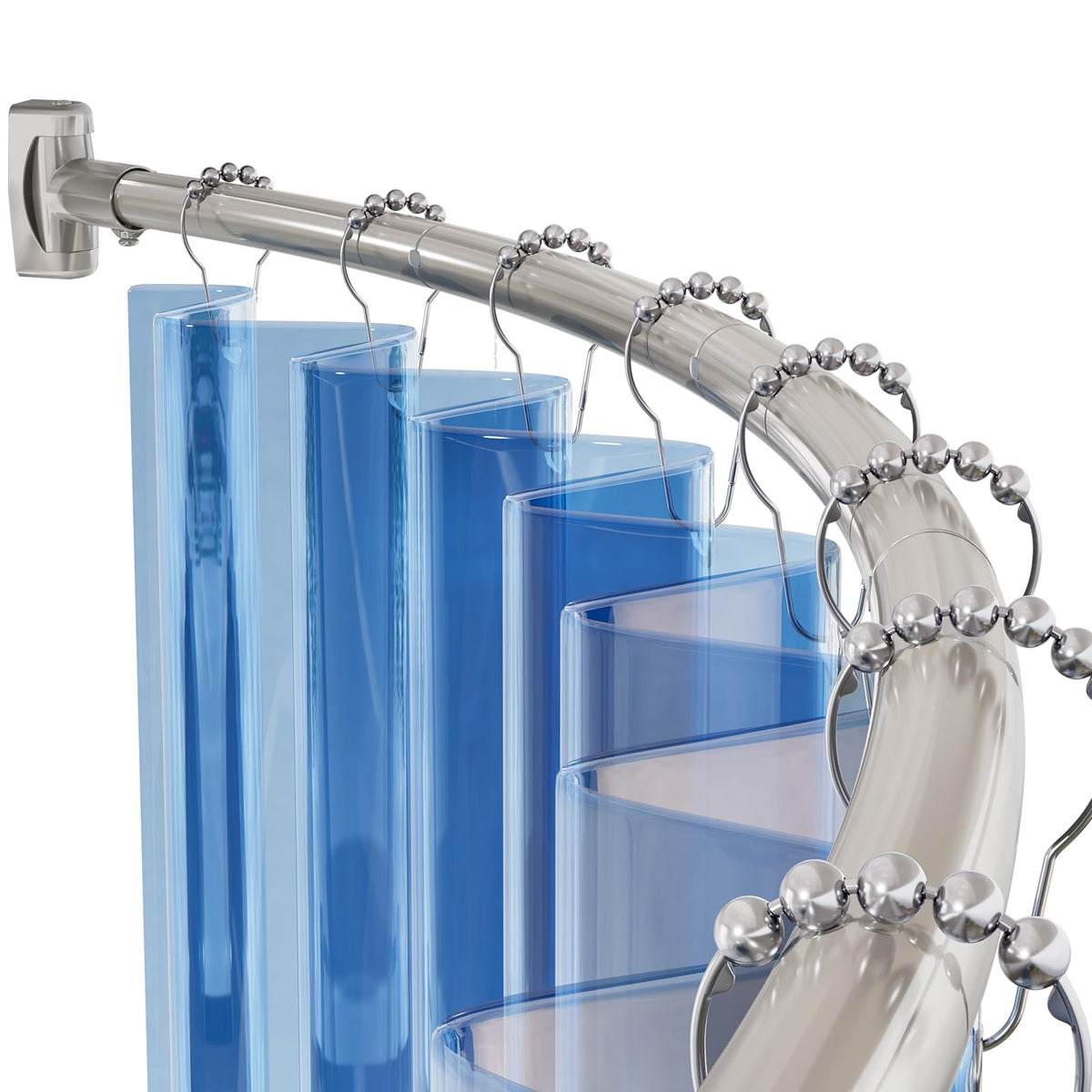 AmazerBath tringle incurvée face avant, finition nickel élégante et durable