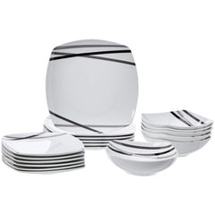 Amazon Basics assiette de dîner montrant design carré et présentation élégante