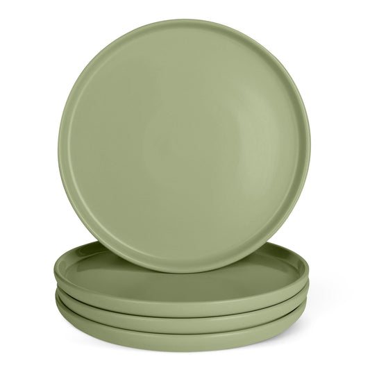 Amazon Basics assiette face olive montrant design moderne et polyvalence