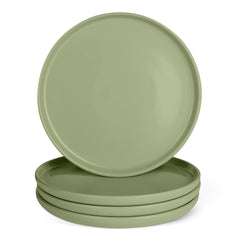 Amazon Basics assiette face olive montrant design moderne et polyvalence
