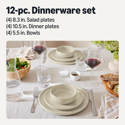 Amazon Basics gros plan assiette principale montrant la qualité et solidité