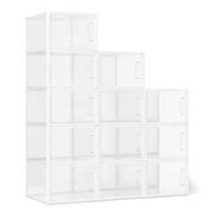 Amazon Basics boîte empilable face avant montrant visibilité pour trouver chaussures