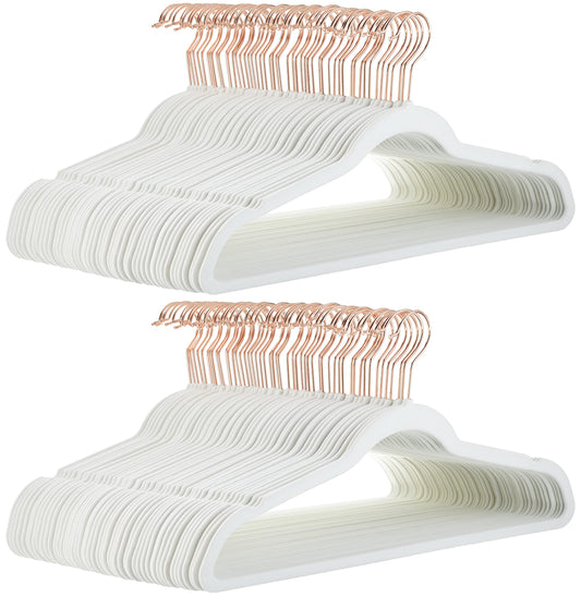 Amazon Basics lot de 100 cintres ivoire/rose doré pour rangement maximal