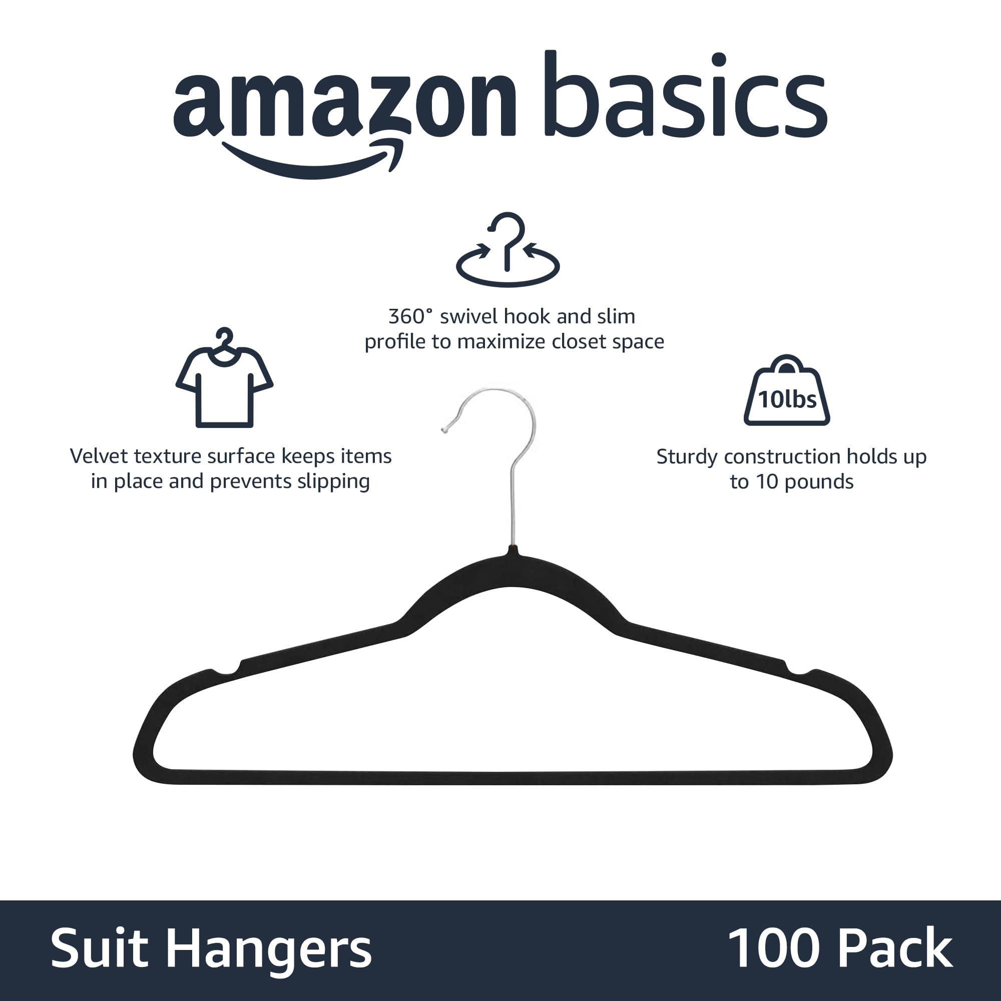 Amazon Basics gros plan velours antidérapant protégeant les vêtements