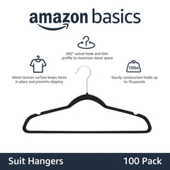Amazon Basics gros plan velours antidérapant protégeant les vêtements