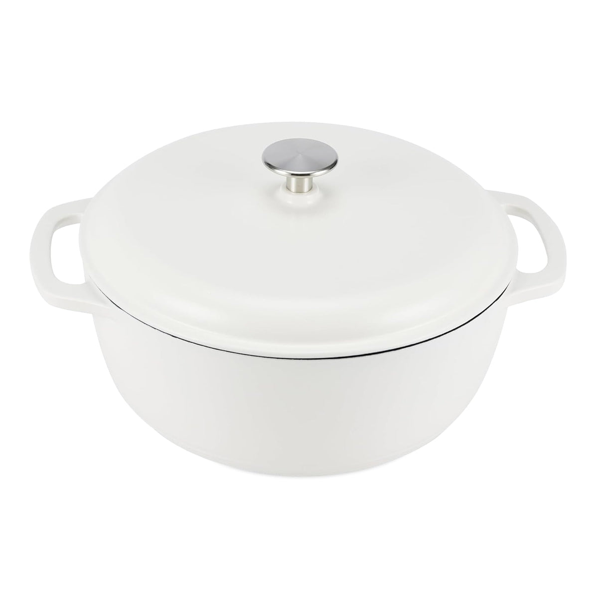 Amazon Basics cocotte blanche mat face avant montrant design et capacité