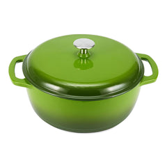 Amazon Basics cocotte face avant verte montrant design robuste et poignée pratique