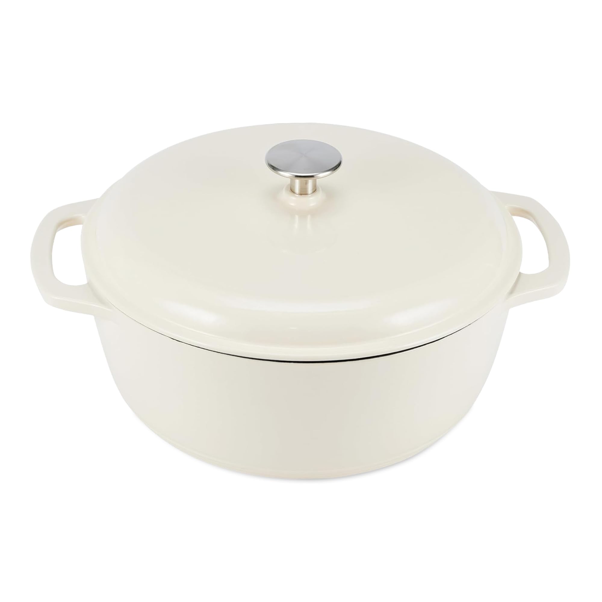 Amazon Basics cocotte face avant blanc montrant silhouette solide et capacité