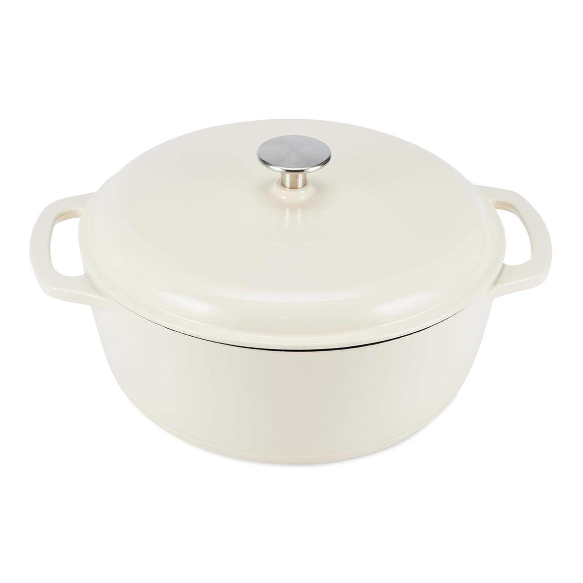 Amazon Basics cocotte face avant blanc montrant silhouette solide et capacité