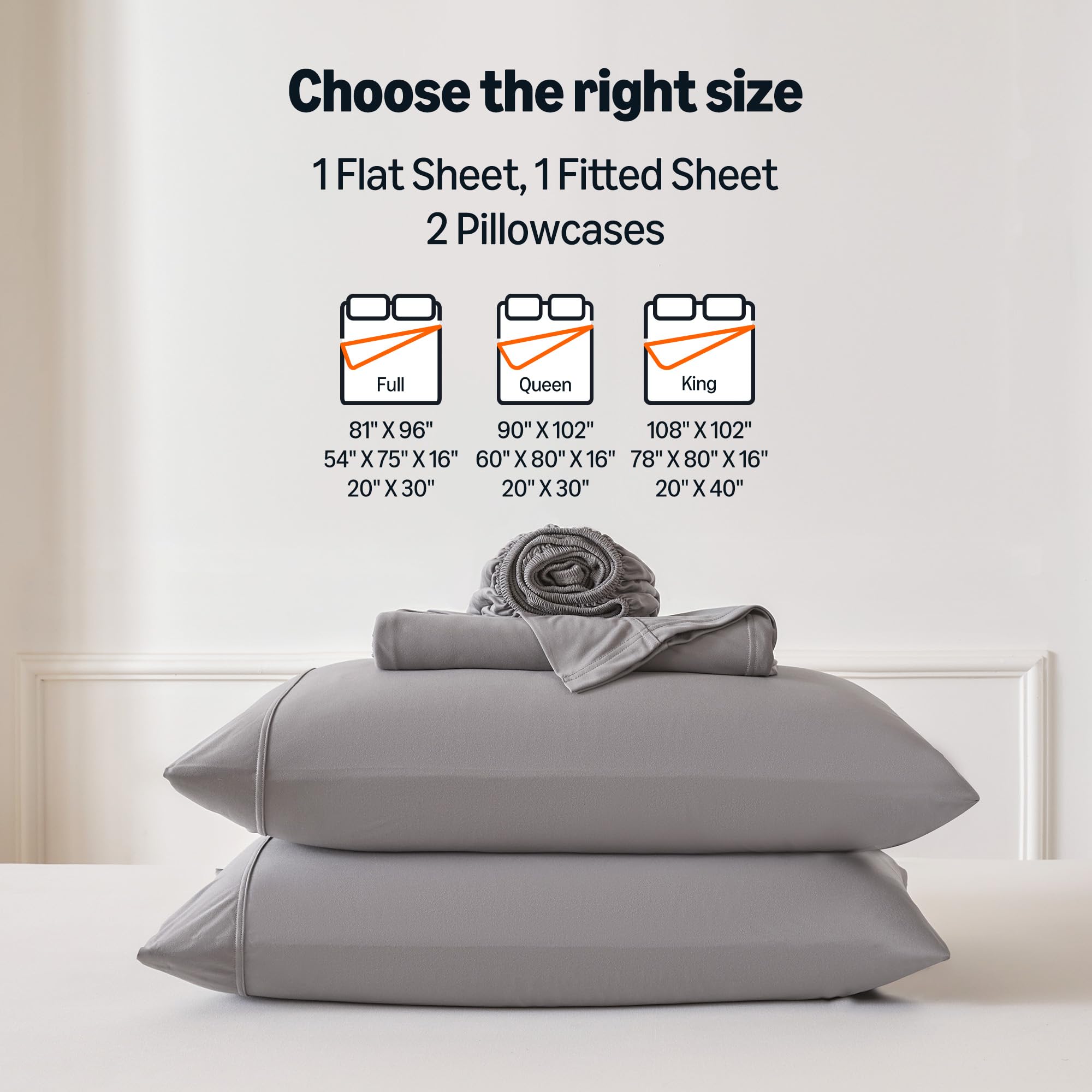 Amazon Basics parure posée sur lit Queen pour illustration de la taille