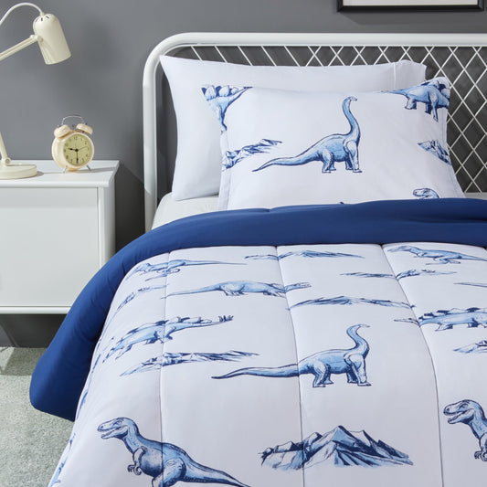Amazon Basics couette dinosaure vue avant avec motif coloré et confort
