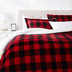 Amazon Basics couette face carreaux rouges confort chaleureux et style