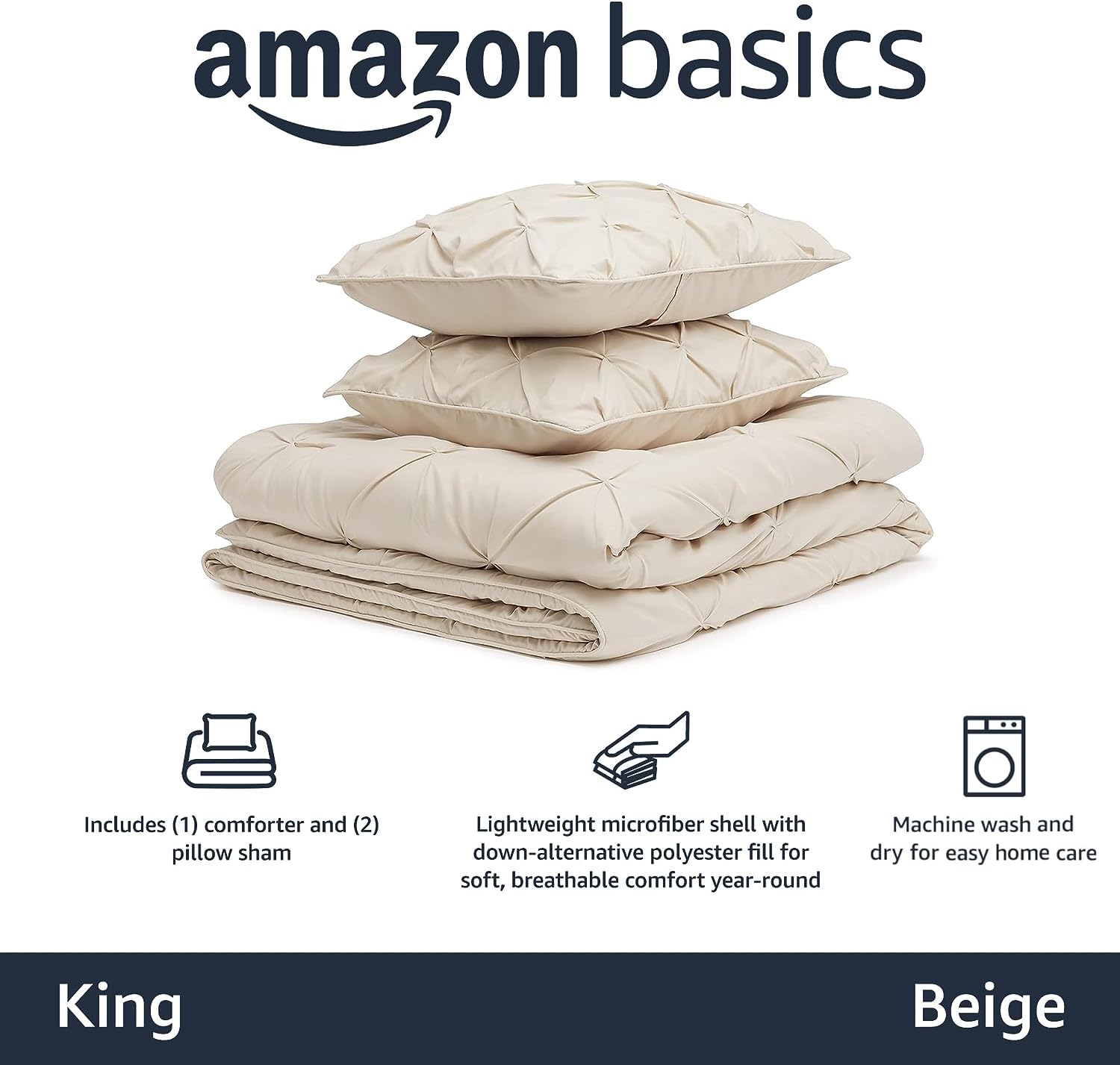 Amazon Basics gros plan sur la microfibre montrant douceur et facilité d'entretien