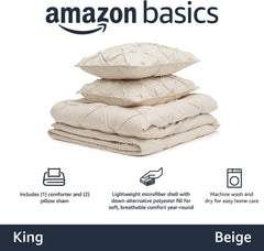 Amazon Basics gros plan sur la microfibre montrant douceur et facilité d'entretien
