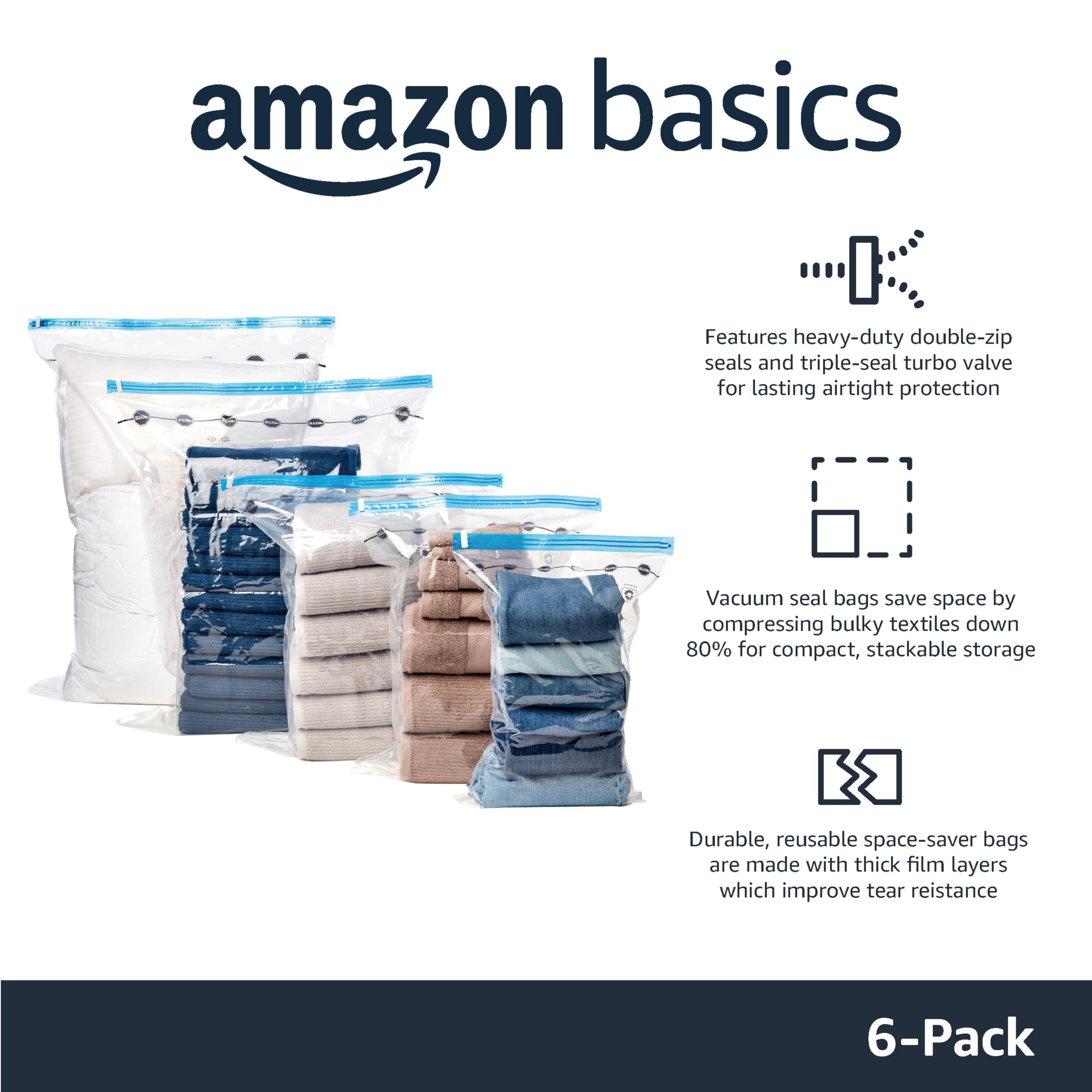 Amazon Basics gros plan sur la valve turbo montrant l'étanchéité et l'économie d'espace