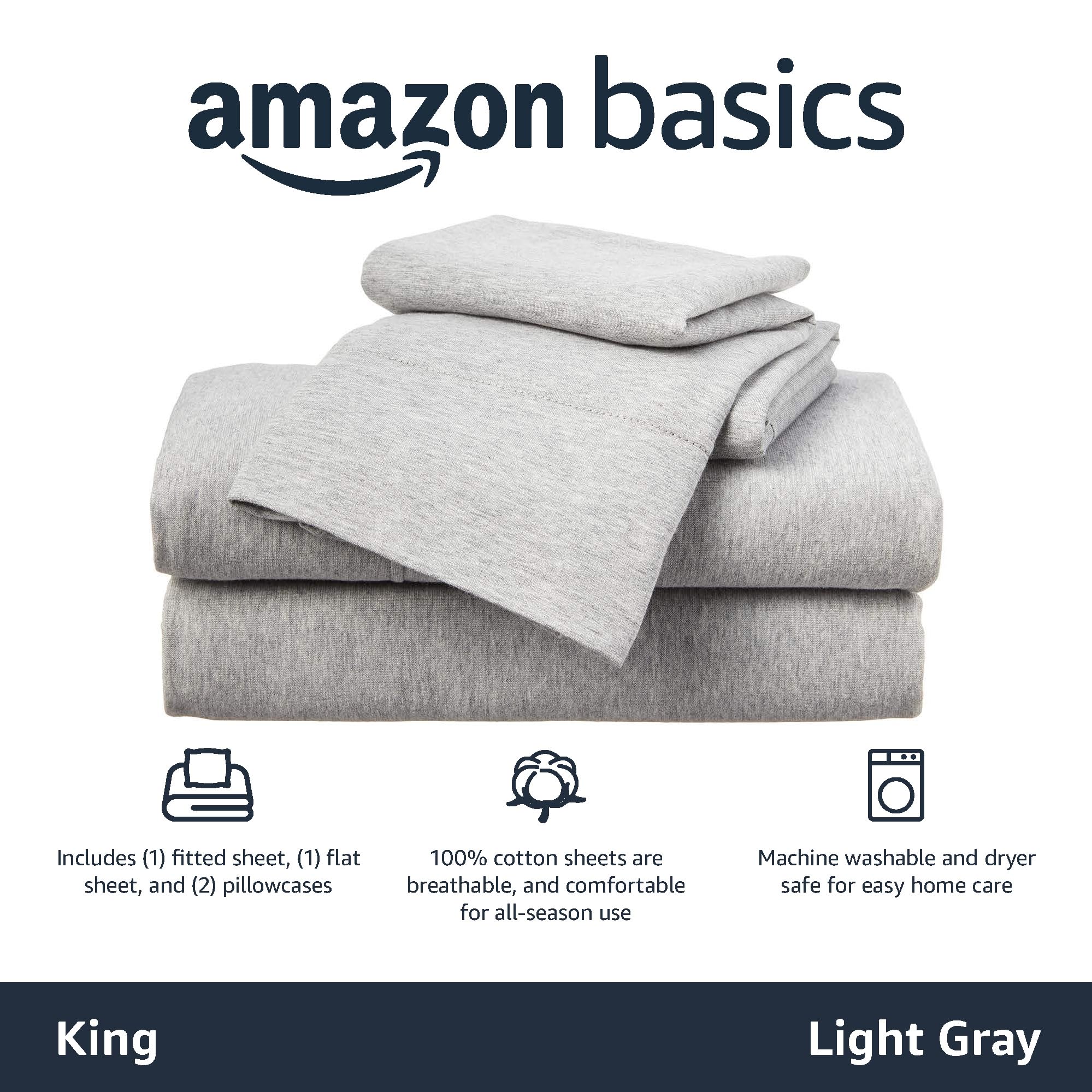 Amazon Basics drap-housse étiré sur matelas illustrant maintien et ajustement sûr
