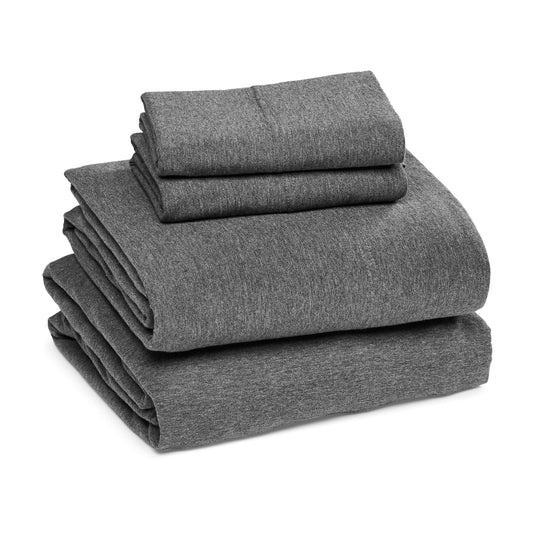 Amazon Basics gros plan texture jersey en coton, révèle douceur et respirabilité