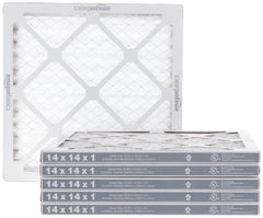 Amazon Basics vue avant de l'emballage du pack de 6 filtres montrant la marque et le format