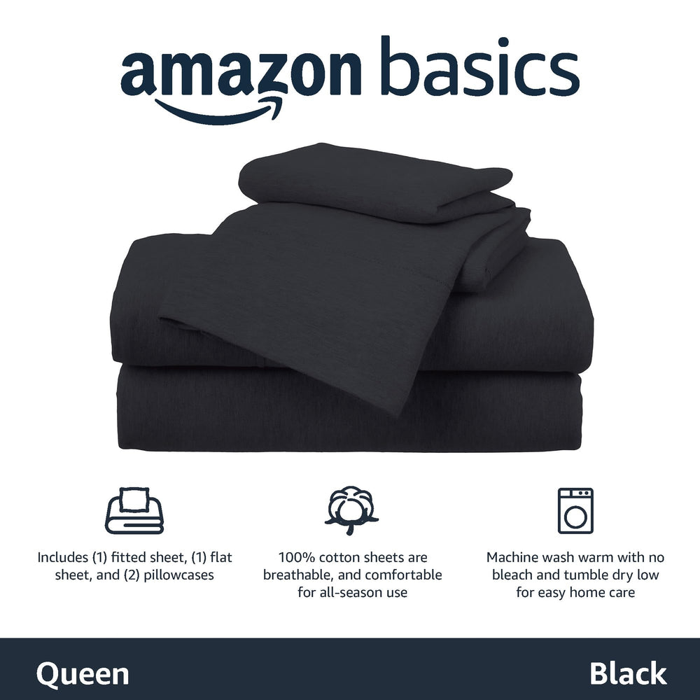 Amazon Basics gros plan tissu jersey coton montrant douceur et aération