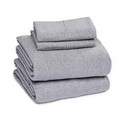 Amazon Basics gros plan texture jersey montrant douceur et extensibilité du coton
