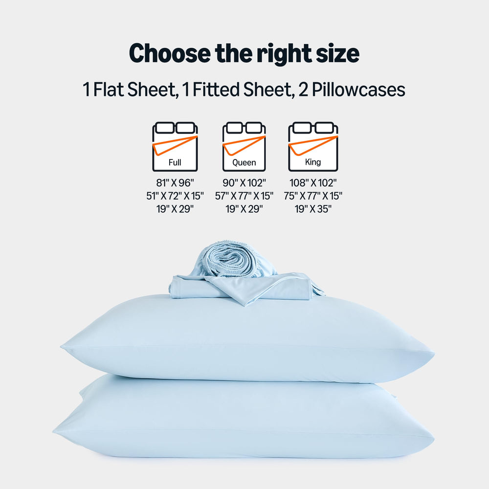 Amazon Basics parure sur un lit King illustrant look bleu apaisant en chambre