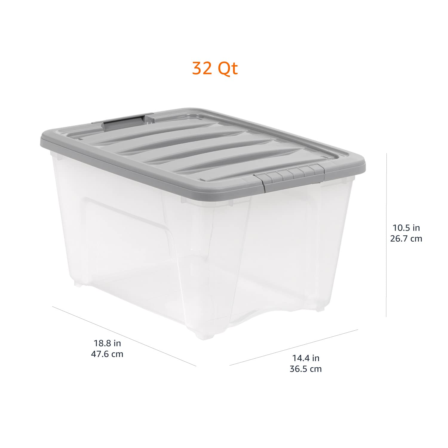 Amazon Basics ensemble complet de six bacs montrant capacité et uniformité